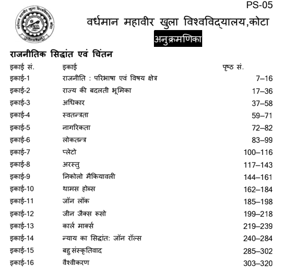 BA First Year Political Science Book in Hindi