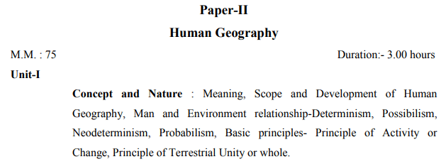 BA 1st year geography syllabus in Hindi pdf
