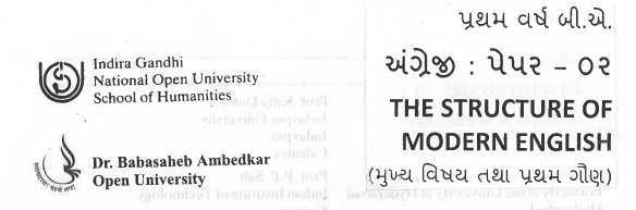 BAOU BA 1st Year English Literature Books