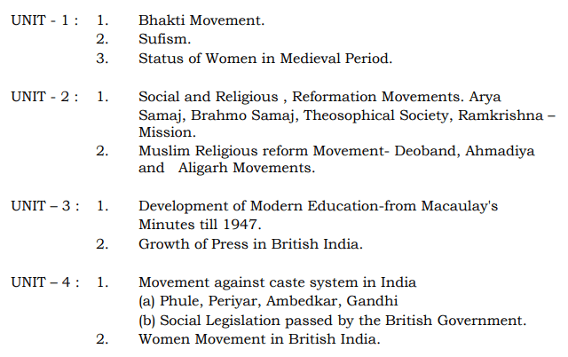 BA 3rd Year History Syllabus in Hindi