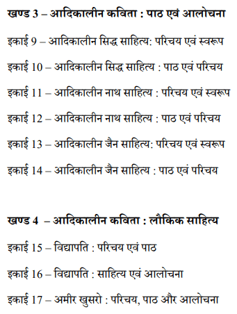 MA Previous Hindi Literature Syllabus PDF