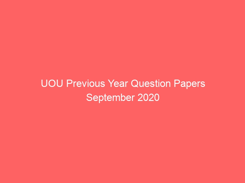 uou assignment question paper 2020